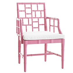 This is a great chair from Wisteria. This would look great with navy, creams and whites.